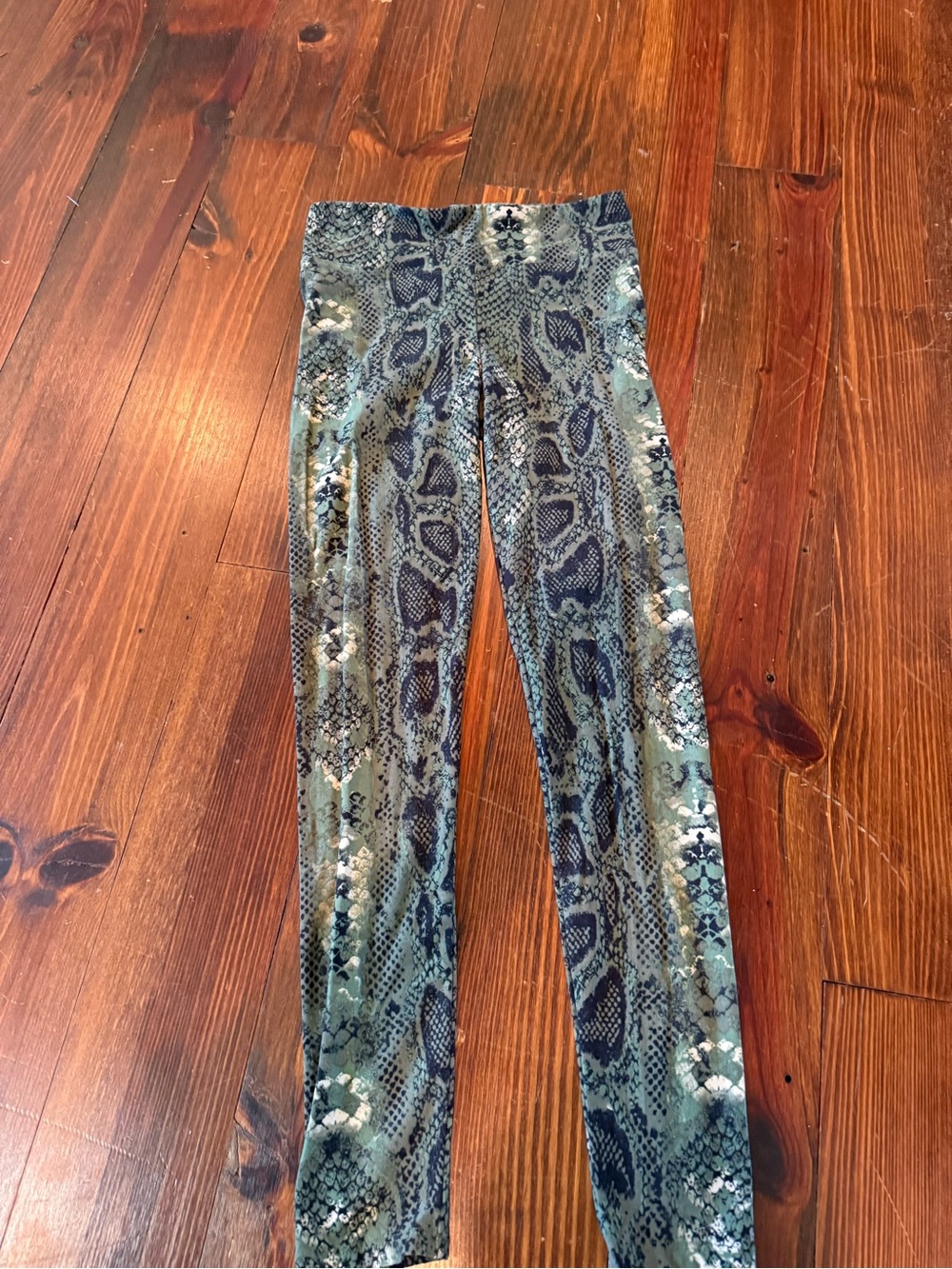 Planet Gold Olive and Black Snake-Print Leggings